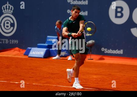 22th Apr 2022; RCT Barceloona, Barcelona, Spain; Barcelona Open Banc Sabadell, ESP: Barcelona Open Banc Sabadell 2022 - Day five; Carlos Alcaraz Stock Photo