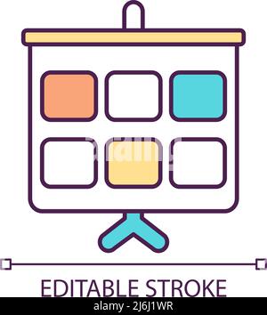 Interactive blackboard RGB color icon Stock Vector