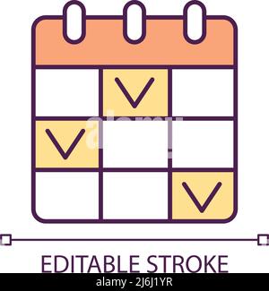 Schedule and calendar RGB color icon Stock Vector