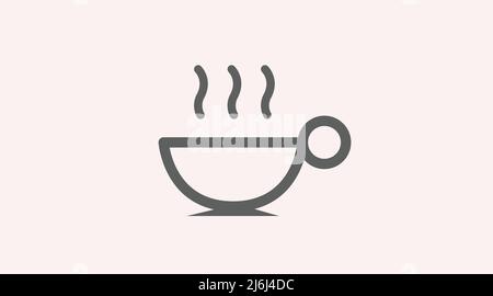 Coffee Cup Icon. Black and White isolated cup of coffee illustration Stock Vector