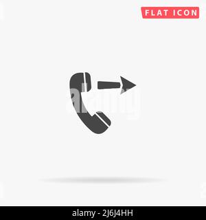 Outgoing call flat vector icon. Hand drawn style design illustrations. Stock Vector