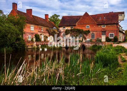 Flatford Mill along the river stour Dedham Vale, Suffolk east England, John Constable country Stock Photo