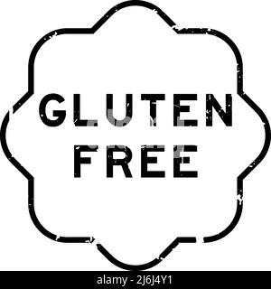 Grunge black gluten free word rubber seal stamp on white background Stock Vector