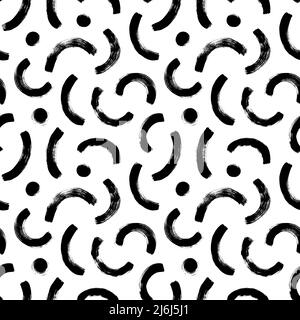 Geometric pattern with half grunge black circles. Stock Vector