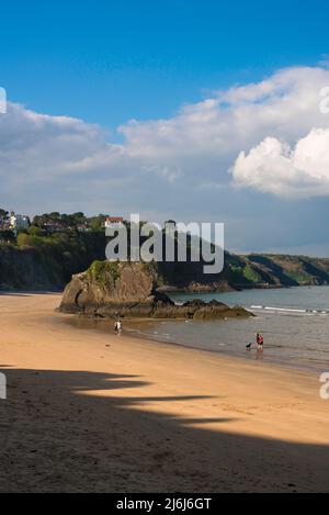 Goskar Rock on Tenby North Beach Stock Photo - Alamy