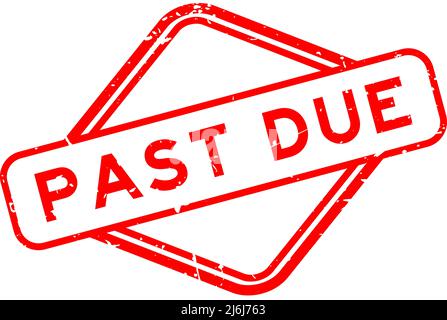 Grunge red past due word rubber seal stamp on white background Stock Vector