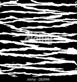 Tiger stripes seamless pattern. Symbol of the year 2022. Animal skin. Wrapping paper, fashion fabrics, prints. Stock Vector