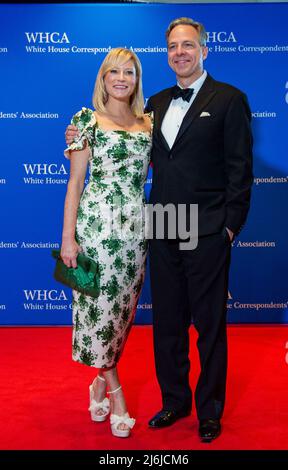 Jennifer Marie Brown and Jake Tapper arrives for the 2022 White House Correspondents Association Annual Dinner at the Washington Hilton Hotel in Washington, DC on Saturday, April 30, 2022.  This is the first time since 2019 that the WHCA has held its annual dinner due to the COVID-19 pandemic. Credit: Rod Lamkey / CNP/Sipa USA Stock Photo