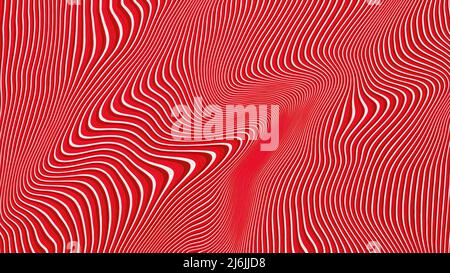 Abstract horizontal background with many curve lines in various tints and brightness of red, ratio of sides 16 to 9 Stock Photo