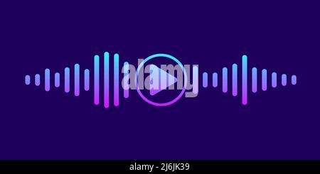 Gradient waves of the equalizer isolated on blue background. EQ Vector Illustration. Stock Vector