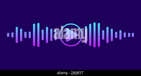 Gradient waves of the equalizer isolated on blue background. EQ Vector ...