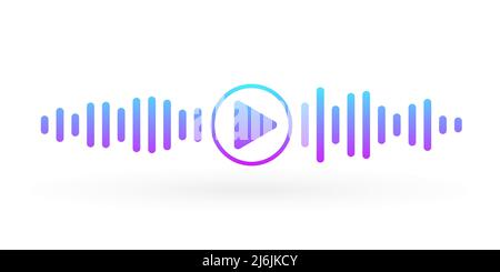 Gradient waves of the equalizer on white background. EQ Vector Illustration. Stock Vector