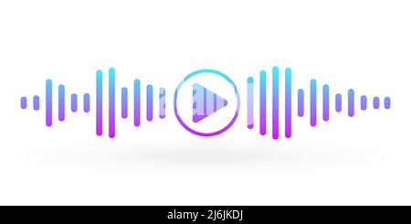 Gradient waves of the equalizer on white background. EQ Vector Illustration. Stock Vector