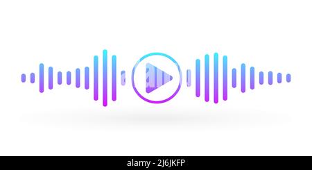 Gradient waves of the equalizer on white background. EQ Vector Illustration. Stock Vector