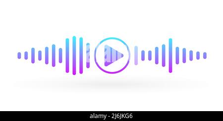 Gradient waves of the equalizer on white background. EQ Vector Illustration. Stock Vector