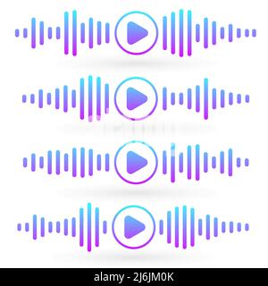 Set waves of the equalizer on white background. EQ Vector Illustration. Stock Vector