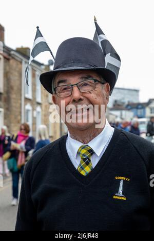 Leslie Hattam Butcher on Trevithick Day in Camborne, Cornwall,uk Stock Photo