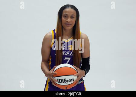 Los Angeles Sparks center Liz Cambage (1) poses during media day,  Wednesday, Apr. 27, 2022, in Torrance, Calif. (Photo by Image of Sport/Sipa  USA Stock Photo - Alamy