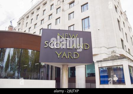 New Scotland Yard, Metropolitan Police headquarters in Westminster. London, United Kingdom, 2nd May 2022. Stock Photo