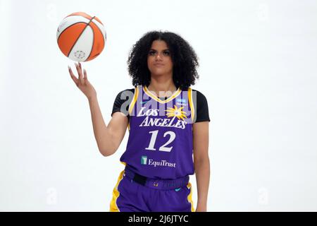 Los Angeles Sparks guard Te'a Cooper (2) poses during media day, Wednesday,  Apr. 27, 2022, in Torrance, Calif Stock Photo - Alamy