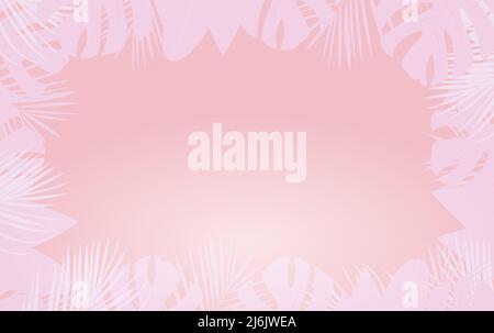 Summer tropical leaf's frame, palm leaves background with place for your text. Vector illustration. Stock Vector