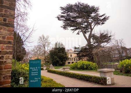 London- April 2022: Pizthanger Manor, a historic house in Ealing, west London- recently reopened as a local attraction with gallery and grounds Stock Photo