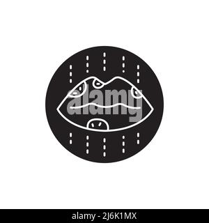 Herpes color line icon. Dermatology disease. Isolated vector element. Outline pictogram for web page, mobile app, promo Stock Vector