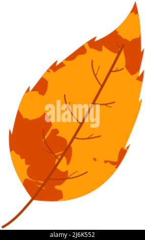 Withered autumn motley leaf. Fallen leaf with variegated texture. Stock Vector