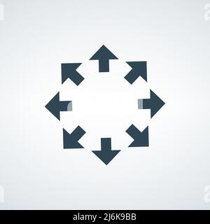 Spreading outward arrows icon. Distribution arrows. Stock vector illustration isolated on white background. Stock Vector