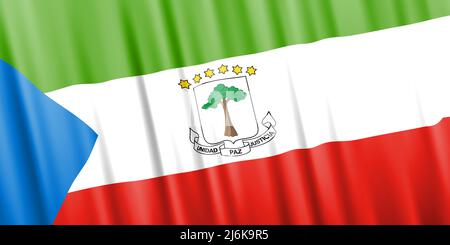 Wavy vector flag of Equatorial Guinea Stock Vector