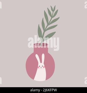 Easter bunny vase Stock Vector
