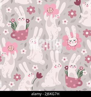 Bunny spring pattern Stock Vector