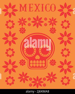 orange mexican garland Stock Vector