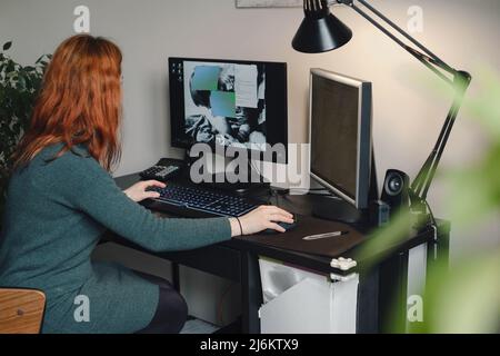 Working coding program at home Stock Photo - Alamy