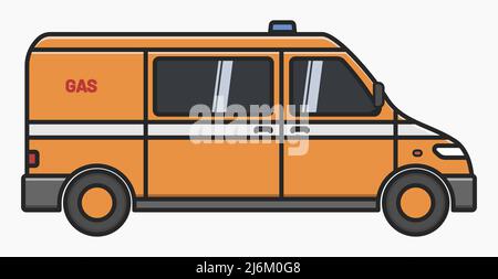 emergency household gas maintenance customer service car side view vector flat illustration Stock Vector