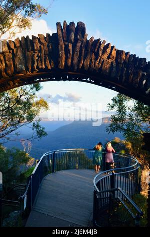 A view of the Blue Mountains of Australia at Katoomba Stock Photo