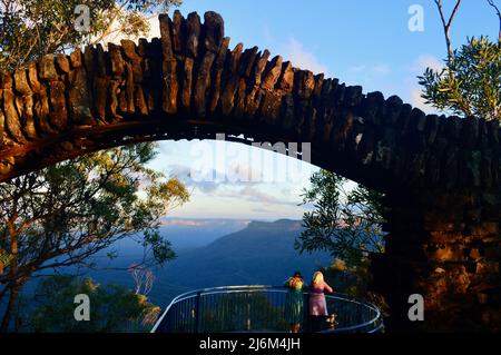 A view of the Blue Mountains of Australia at Katoomba Stock Photo