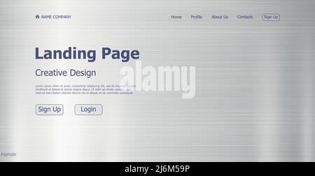 Design concept steel texture landing page website - Vector illustration Stock Vector