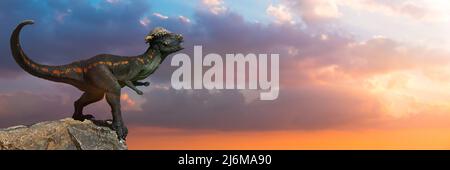 Pachycephalosaurus, dinosaur from the Late Cretaceous epoch, background banner Stock Photo
