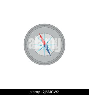 Compass in retro style. Vector art illustration. Travel vector icon Stock Vector