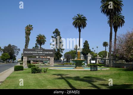 Inglewood, California, USA 29th April 2022 Inglewood Park Cemetery on April 29, 2022 in Inglewood, Los Angeles, California, USA. Photo by Barry King/Alamy Stock Photo Stock Photo