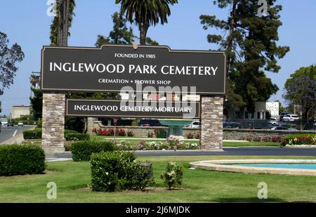 Inglewood, California, USA 29th April 2022 Inglewood Park Cemetery on April 29, 2022 in Inglewood, Los Angeles, California, USA. Photo by Barry King/Alamy Stock Photo Stock Photo