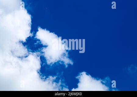 Natural daylight and white clouds floating on blue sky Stock Photo