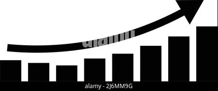 Bar graph silhouette icon. Sales figures. Editable vector. Stock Vector