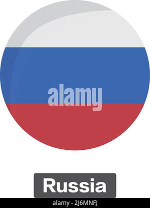 Modern Russian round flag icon. Editable vector. Stock Vector