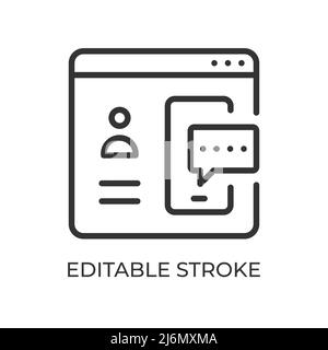 2fa. Two-factor authentication. Otp. One-time password. Online security on the Internet. Vector illustration. Editable stroke linear icon. Stock Vector