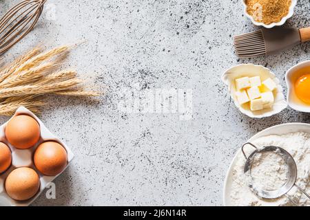 Concept Baking Cooking Background Frame Ingredients Kitchen Items Baking  Cakes Stock Photo by ©Zukamilov 206640946