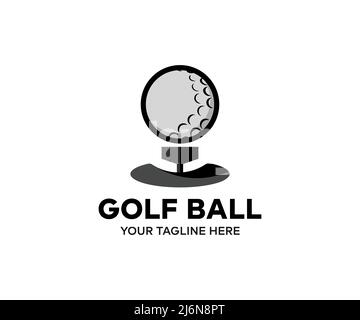 Golf ball and club logo design. Golf and golfing sport elements vector design and illustration. Stock Vector