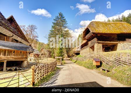 Traditional Austrian house, HDR Image Stock Photo