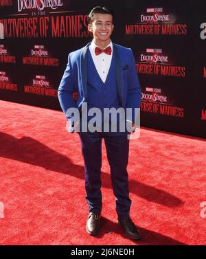 Matt Ramos arrives at the Marvel Studios' DOCTOR STRANGE IN THE MULTIVERSE OF MADNESS Premiere held at the Dolby Theater on Monday, ?May 2, 2022. (Photo By Sthanlee B. Mirador/Sipa USA) Stock Photo